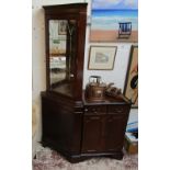 Mahogany corner cupboard & cabinet