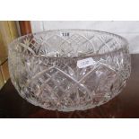 Large cut glass fruit bowl