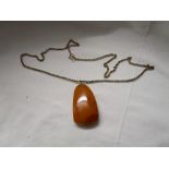 Butterscotch amber pendant with chain
