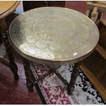 Eastern brass top coffee table