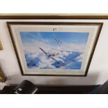 Signed & L/E print - Spitfire signed by Sir Douglas Bader & Johnny Johnson