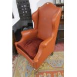 Large leather armchair