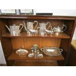 2 shelves of silver plate