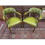 Pair of good quality mid 20C leather office armchairs