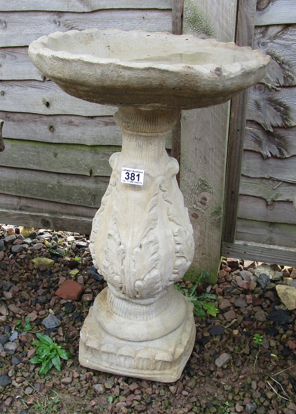 Circular stone bird bath