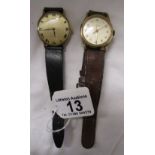2 gent's gold wrist watches to include Accurist