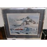 Signed & L/E print - 'HMS Endurance in the Ice' signed in pencil by Keith Shackleton