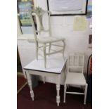 Small retro dining table & 2 chairs