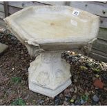 Hexagonal stone bird bath