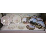 Shelf of commemorative plates to include Royal Doulton