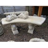 Stone squirrel bench