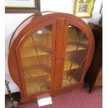 Mahogany sunburst style china cabinet