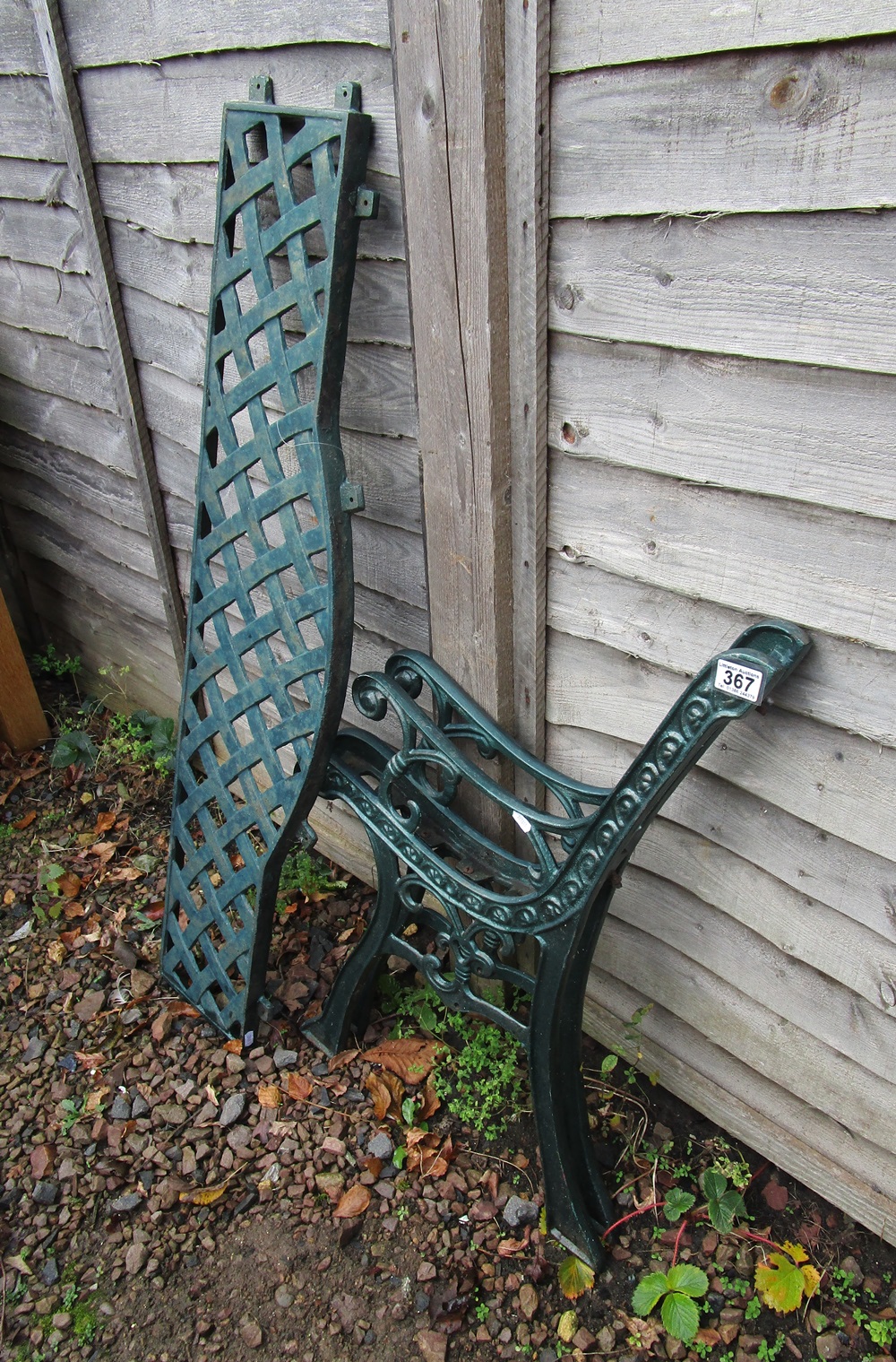 Cast iron bench-ends and back