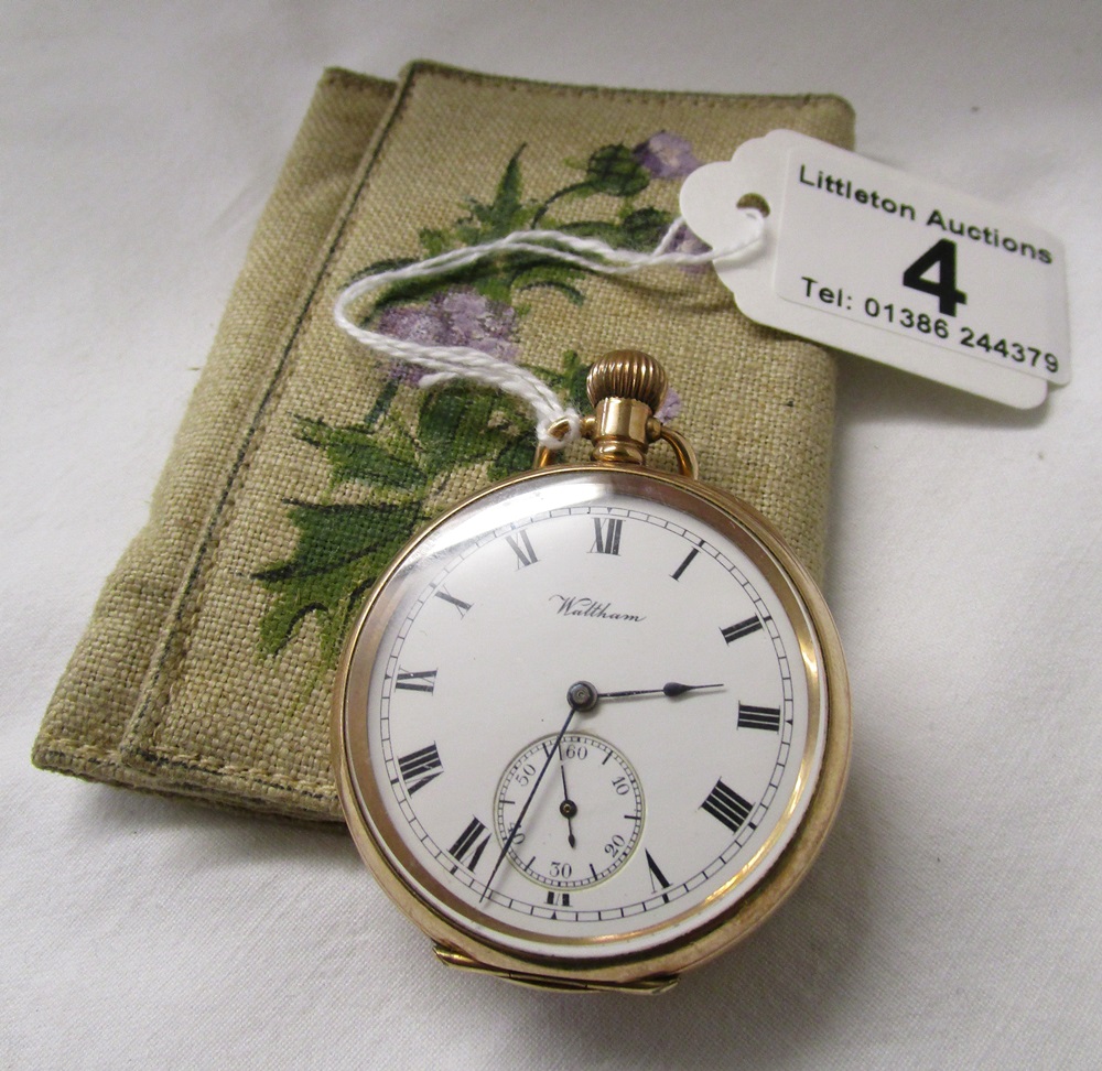 Waltham gold plated pocket watch