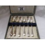Cased set of 6 silver spoons