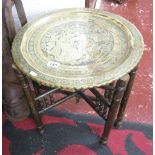 Oriental brass top table