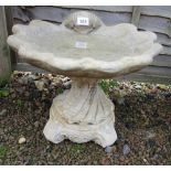 Stone shell bird bath