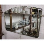 Art Deco bevelled glass wall mirror