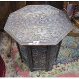 Oriental carved octagonal table