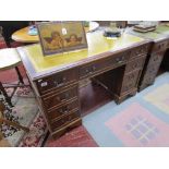 Leather top & mahogany pedestal desk