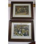 Pair of old Cecil Aldin prints in oak frames - Pickwick