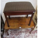 Walnut coffee table and piano stool