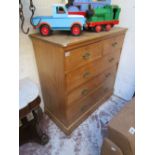 Large pine chest of 2 over 3 drawers A/F