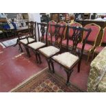 Set of 4 mahogany Chinese Chippendale style chairs