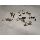 Collection of silver earrings