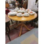 Circular beech dining table