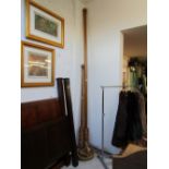 2 very large wooden curtain poles