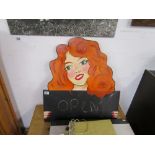 Retro lady chalk board