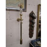 Ship's brass wall barometer