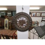 Carved oak wall clock