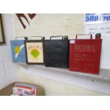 4 Vintage metal petrol cans