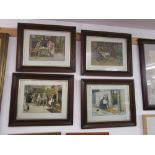 Set of 4 old Cecil Aldin prints - Pickwick scenes