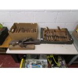 Large collection of vintage woodworking planes