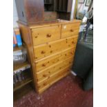 Pine chest of 2 over 4 drawers