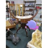 Inlaid mahogany revolving stool