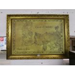 Game of Thrones map in gilt frame