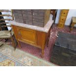 Satin-walnut washstand with marble top