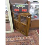 Oak & glazed corner cabinet