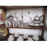 Shelf of silver plate