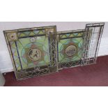 3 stained glass panels