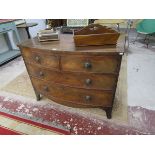 Georgian mahogany bow fronted chest of 2 over 2 drawers