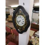 Unusual inlaid French wall clock