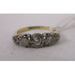 18ct platinum set 5 stone diamond ring