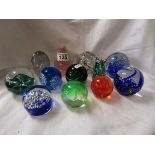 12 assorted paperweights