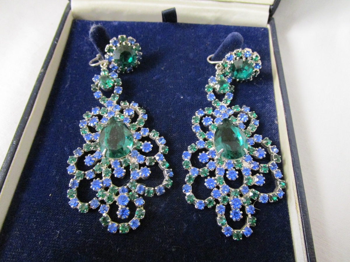 Pair of Hattie Carnegie chandelier earrings