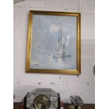 Oil on canvas - Sailing boats